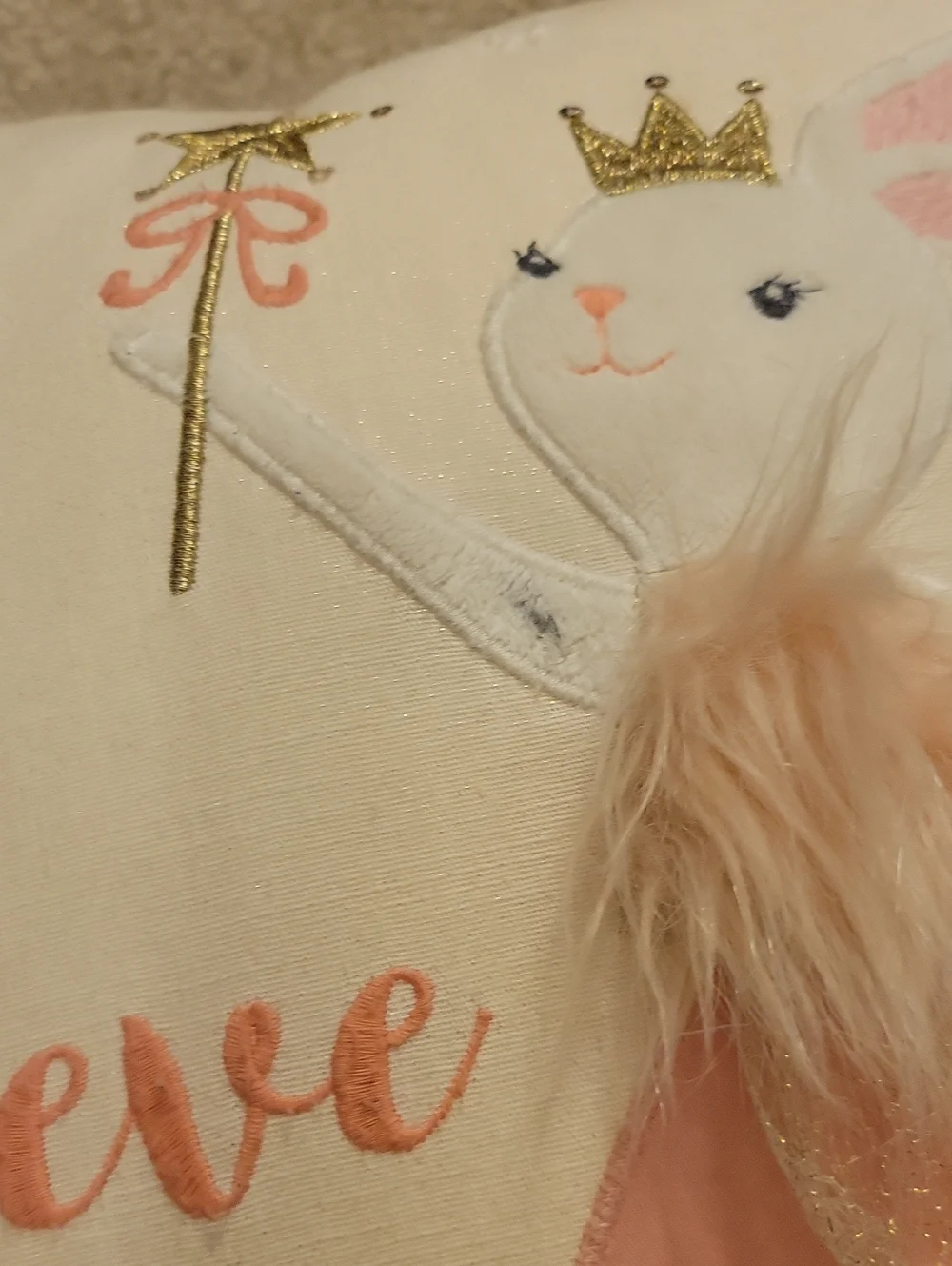 Mon-Ami Whimsical 'Believe in Magic' 3D Decorative Pillow. *STAINS AS PICTURED.